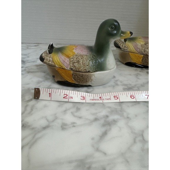 Vintage 1960s Two Mallard Duck Trinket Box, Marked YR - Picture 8 of 14